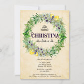 Invitation Fête des mariées Toscane en germe de citron (Devant)