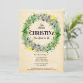 Invitation Fête des mariées Toscane en germe de citron (Debout devant)