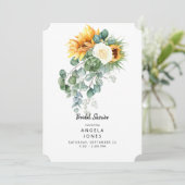 Invitation Fête des mariées toscane Eucalyptus (Debout devant)