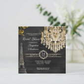 Invitation Fête des mariées Tour Eiffel Typographie du lustre (Debout devant)