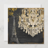 Invitation Fête des mariées Tour Eiffel Typographie du lustre (Dos)