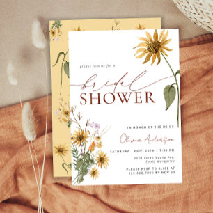 Invitation Fête des mariées tournesol