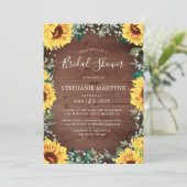 Invitation Fête des mariées Tournesol Bébés Respirer Bordure (Debout devant)