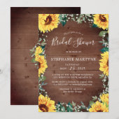 Invitation Fête des mariées Tournesol Bébés Respirer Bordure (Devant / Derrière)