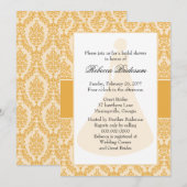 Invitation Fête des mariées Tournesol Damas (Devant / Derrière)