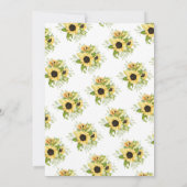 Invitation Fête des mariées tournesol d'automne (Dos)