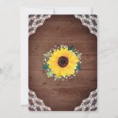 Invitation Fête des mariées Tournesol dentelle Baby Lumières (Dos)