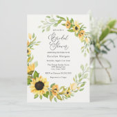 Invitation Fête des mariées tournesol et verdure (Debout devant)