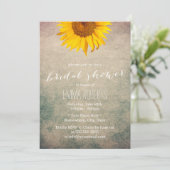 Invitation Fête des mariées tournesol vintage (Debout devant)