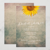 Invitation Fête des mariées tournesol vintage (Devant / Derrière)