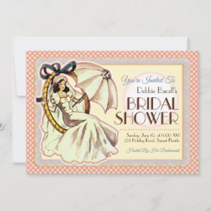 Invitation Fête des mariées très Vintage