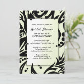Invitation Fête des mariées tribale Abstraite noire et verte (Debout devant)