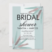 Invitation FÊTE DES MARIÉES Tribale Feuille BOHÉMIENNE Rose T (Devant)