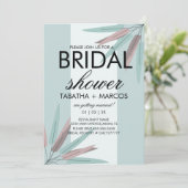 Invitation FÊTE DES MARIÉES Tribale Feuille BOHÉMIENNE Rose T (Debout devant)