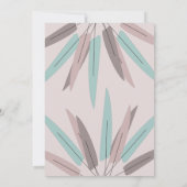 Invitation FÊTE DES MARIÉES Tribale Feuille BOHÉMIENNE Rose T (Dos)