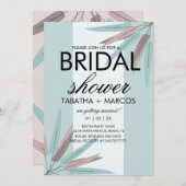 Invitation FÊTE DES MARIÉES Tribale Feuille BOHÉMIENNE Rose T (Devant / Derrière)