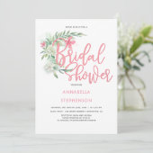 Invitation Fête des mariées Tropical Beach Flowers (Debout devant)