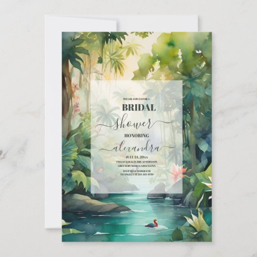 Invitation Fête des mariées Tropical Beach Palm Trees (Devant)