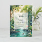Invitation Fête des mariées Tropical Beach Palm Trees (Debout devant)
