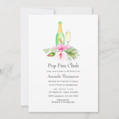Invitation Fête des mariées Tropical Floral Beach Pop Fizz Cl (Devant)