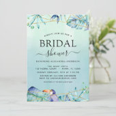 Invitation Fête des mariées Tropical Palm Aquarelle Toucan (Debout devant)