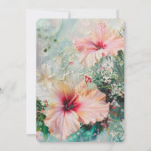 Invitation Fête des mariées Tropical Pink Blush Hibiscus Flow (Dos)