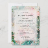 Invitation Fête des mariées Tropical Pink Blush Hibiscus Flow (Devant)