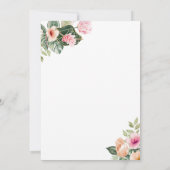 Invitation Fête des mariées Tropical Rose Floral Gold Frame (Dos)