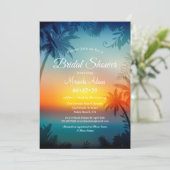 Invitation Fête des mariées Tropical Sunset Palm Beach (Debout devant)