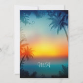 Invitation Fête des mariées Tropical Sunset Palm Beach (Dos)