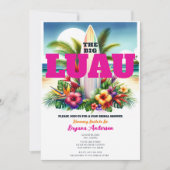 Invitation Fête des mariées Tropical Surboard Pool Party Luau (Devant)