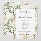 Invitation Fête des mariées Tropical White Orchid Flowers (Devant / Derrière)