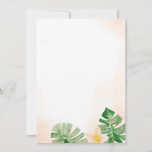 Invitation Fête des mariées tropicale (Dos)