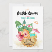 Invitation Fête des mariées tropicale à l'ananas Palm (Devant)