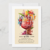 Invitation Fête des mariées tropicale amusante Cocktails Bois (Devant)