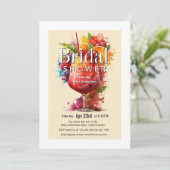 Invitation Fête des mariées tropicale amusante Cocktails Bois (Debout devant)