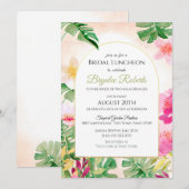 Invitation Fête des mariées tropicale avec Arche à cadre or (Devant / Derrière)
