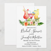 Invitation Fête des mariées tropicale Cocktail Boissons Invit (Devant / Derrière)