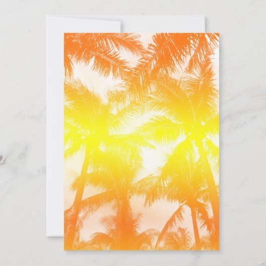 Invitation Fête des mariées tropicale d'Aloha Palm Tree (Dos)