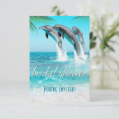 INVITATION FÊTE DES MARIÉES TROPICALE DE DOLPHINS JOUEURS (Debout devant)