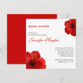 Invitation Fête des mariées tropicale de l'Hibiscus rouge (Devant / Derrière)