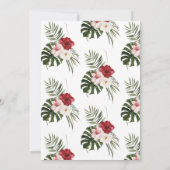 Invitation Fête des mariées tropicale de palmier floral (Dos)