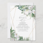 Invitation Fête des mariées tropicale des orchidées de Protea (Devant)