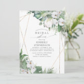 Invitation Fête des mariées tropicale des orchidées de Protea (Debout devant)