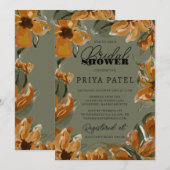 Invitation Fête des mariées tropicale en terre cuite Neutre B (Devant / Derrière)