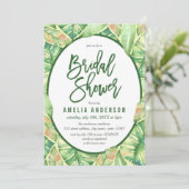 Invitation Fête des mariées tropicale Feuille écossaise (Debout devant)