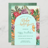 Invitation Fête des mariées tropicale florale Aloha (Devant / Derrière)