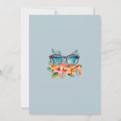 Invitation Fête des mariées tropicale Florale Bleue (Dos)