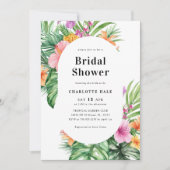 Invitation Fête des mariées tropicale florale moderne (Devant)