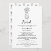 Invitation Fête des mariées tropicale hawaïenne à thème Luau (Devant / Derrière)